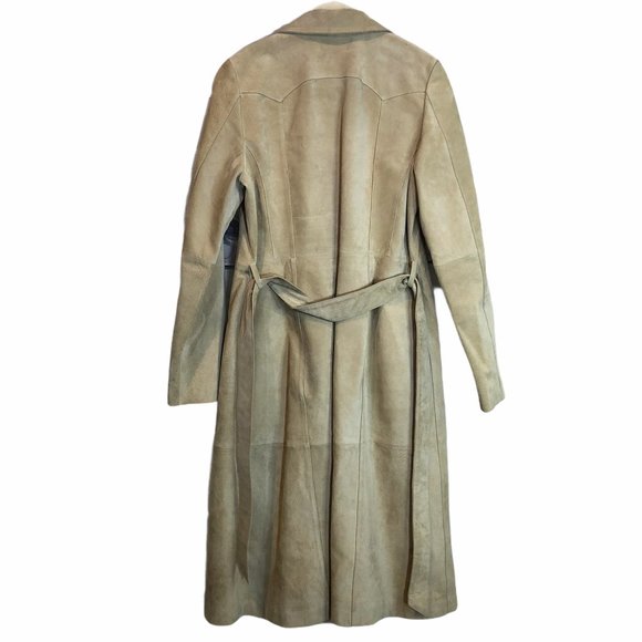 Aldo Genuine leather Suede Beige trench coat - Picture 3 of 17